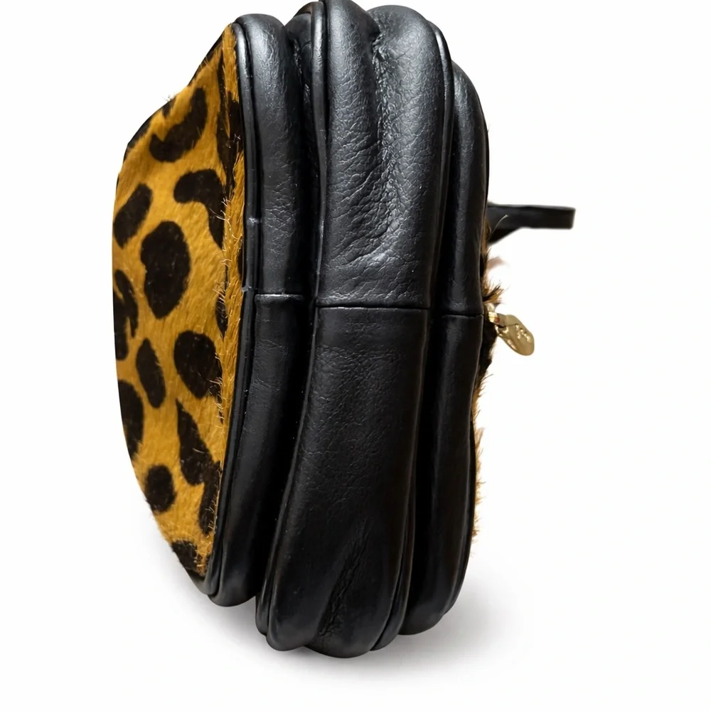 Valentina Leopard Print Calf Hair Crossbody Mini Bag - Picture 4 of 8